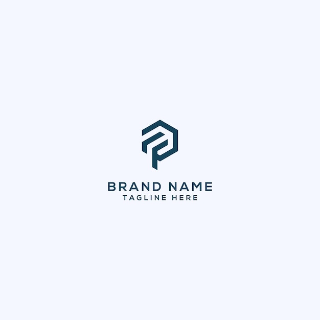 Plantilla vectorial del logotipo del monograma PF FP de la letra abstracta Vector de icono plano mínimo basado en inicial