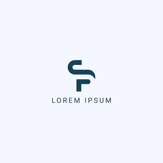 Plantilla vectorial del logotipo del monograma SF FS de la letra abstracta Vector de icono plano mínimo basado en inicial