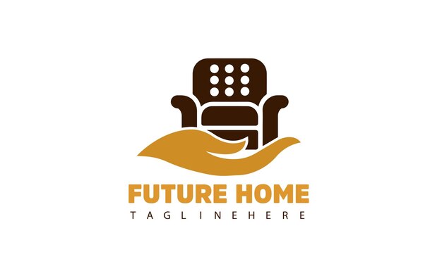 plantilla vectorial de logotipo de muebles para el hogar hexagonal adecuada para interiores