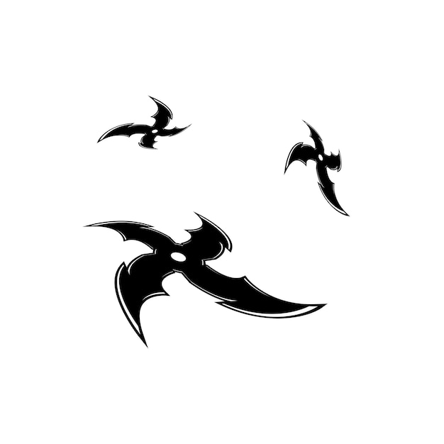 Plantilla vectorial del logotipo Ninja Shuriken