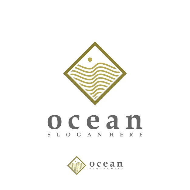 Plantilla vectorial del logotipo Ocean Wave Conceptos creativos de diseño del logotipo Water Wave