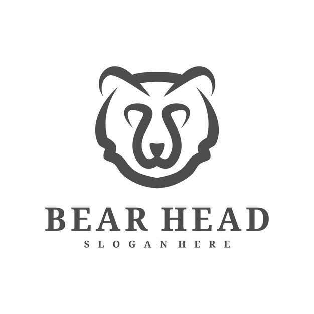 plantilla vectorial del logotipo del oso conceptos de diseño del logotipo de la cabeza del oso creativo