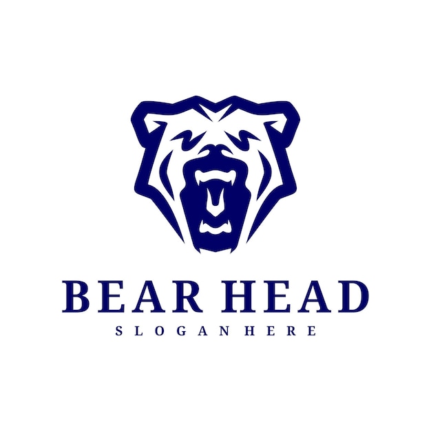 plantilla vectorial del logotipo del oso conceptos de diseño del logotipo de la cabeza del oso creativo