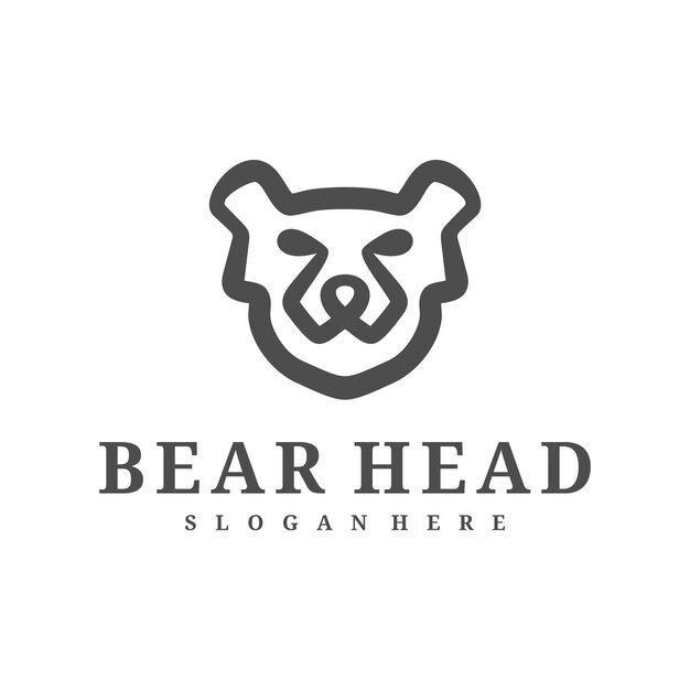 plantilla vectorial del logotipo del oso conceptos de diseño del logotipo de la cabeza del oso creativo