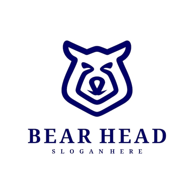plantilla vectorial del logotipo del oso conceptos de diseño del logotipo de la cabeza del oso creativo