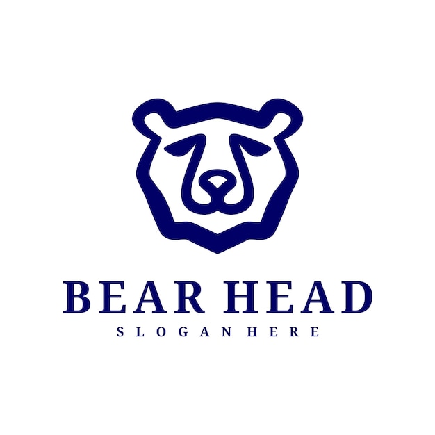 plantilla vectorial del logotipo del oso conceptos de diseño del logotipo de la cabeza del oso creativo