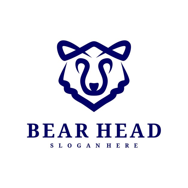 plantilla vectorial del logotipo del oso conceptos de diseño del logotipo de la cabeza del oso creativo
