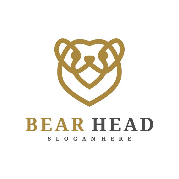 plantilla vectorial del logotipo del oso conceptos de diseño del logotipo de la cabeza del oso creativo
