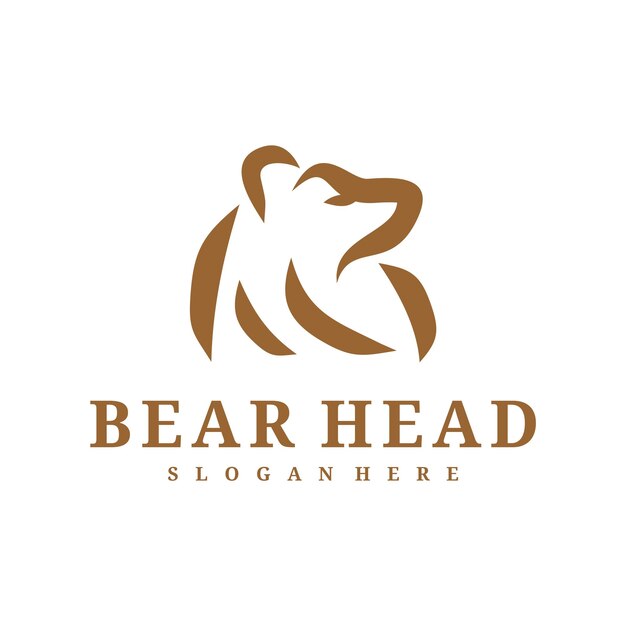 plantilla vectorial del logotipo del oso conceptos de diseño del logotipo de la cabeza del oso creativo