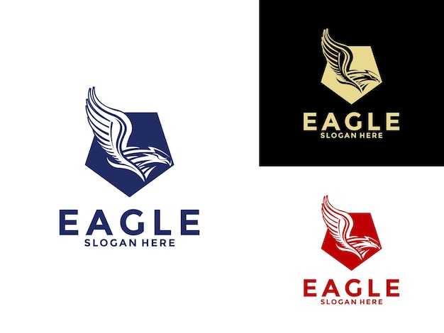 plantilla vectorial de logotipo de pájaro águila concepto de logotipo comercial