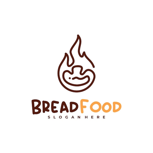plantilla vectorial de logotipo de pan de fuego conceptos de diseño de logotipo creativo de pan caliente