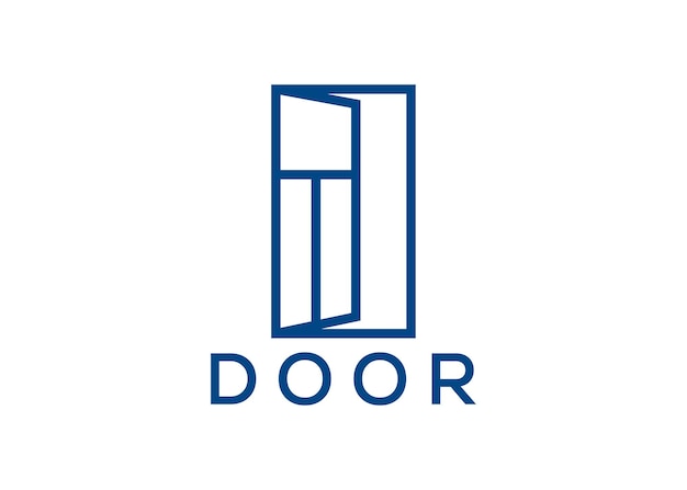 plantilla vectorial de logotipo de puerta creativa y mínima