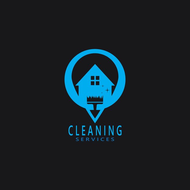 plantilla vectorial del logotipo del servicio de limpieza del hogar