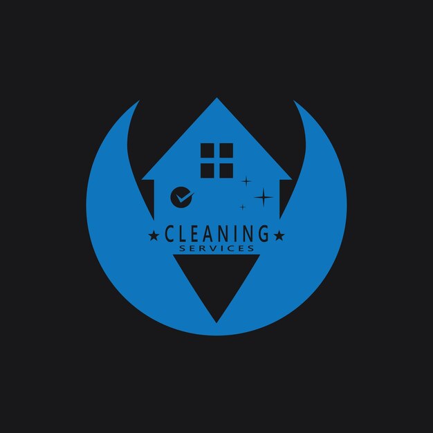 plantilla vectorial del logotipo del servicio de limpieza del hogar