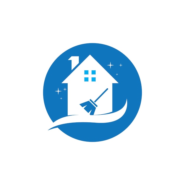 plantilla vectorial del logotipo del servicio de limpieza del hogar