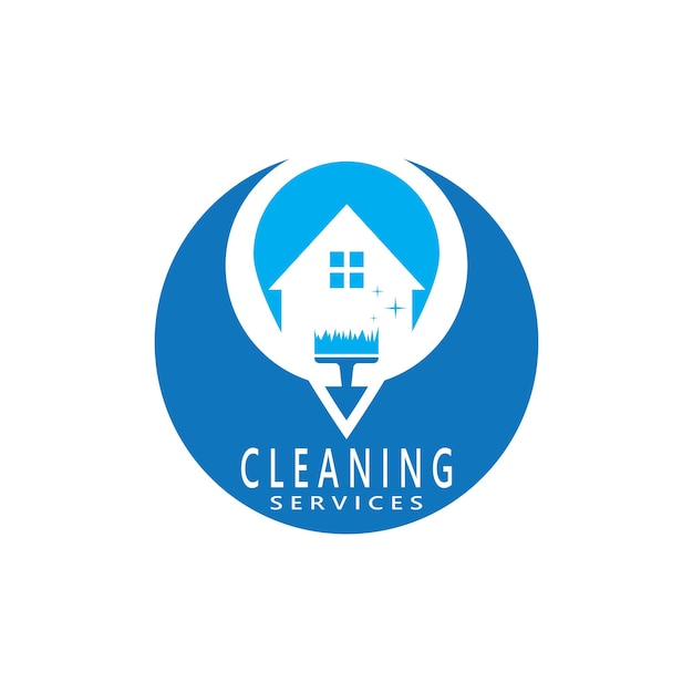 plantilla vectorial del logotipo del servicio de limpieza del hogar
