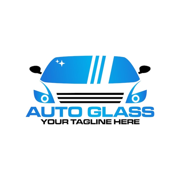plantilla vectorial del logotipo del servicio de reparación de vidrios automáticos