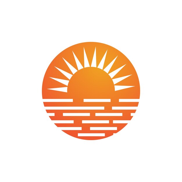 Plantilla vectorial del logotipo del Sol y diseño del símbolo