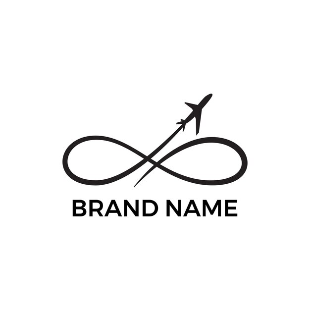plantilla vectorial del logotipo de viaje infinito