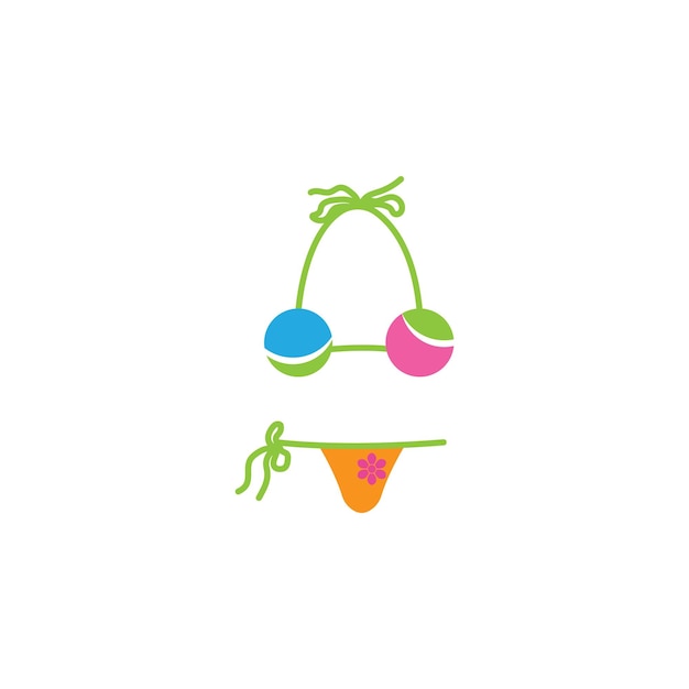 Plantilla vectorial de logotipos de bikini