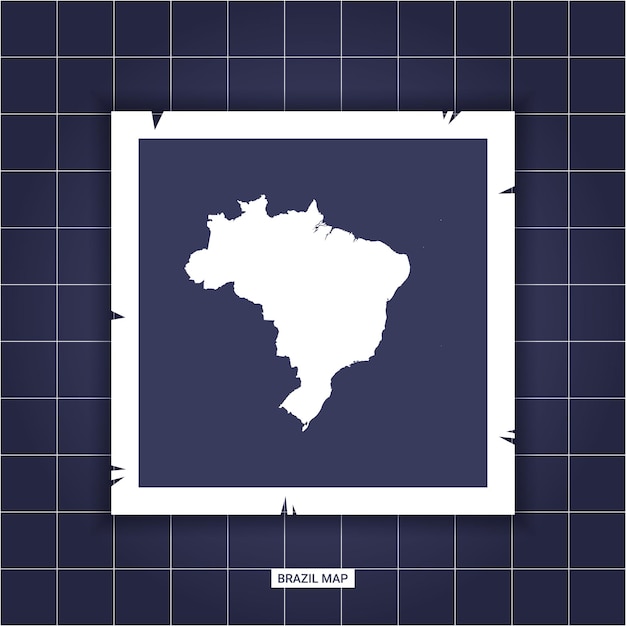 Plantilla vectorial Mapa Brasil en un marco de fotos