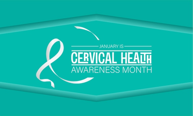 Plantilla vectorial del Mes Nacional de Concienciación sobre la Salud Cervical Priorizando el Bienestar de las Mujeres con Examen de Salud Cervical y Apoyo Médico Visuales de fondo diseño de cartel de pancarta