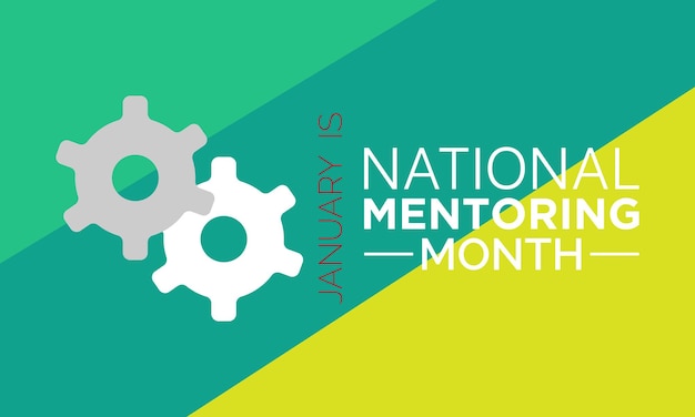 Plantilla vectorial del mes nacional de mentoría empoderando el futuro e inspirando el crecimiento con mentoría y apoyo gráficos de fondo diseño de carteles de banner