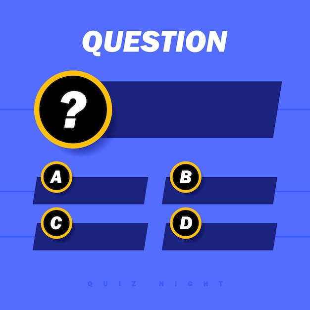 Plantilla vectorial de preguntas y respuestas para el examen del juego de preguntas, programa de televisión, prueba de examen escolar, ilustración vectorial