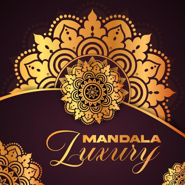 plantilla vectorial premium de fondo de mandala de lujo