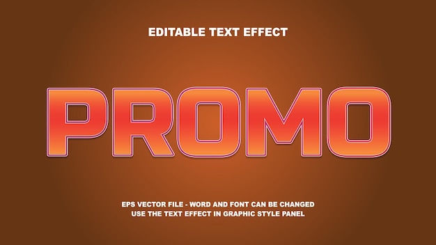 plantilla vectorial promocional 3D de efectos de texto editables