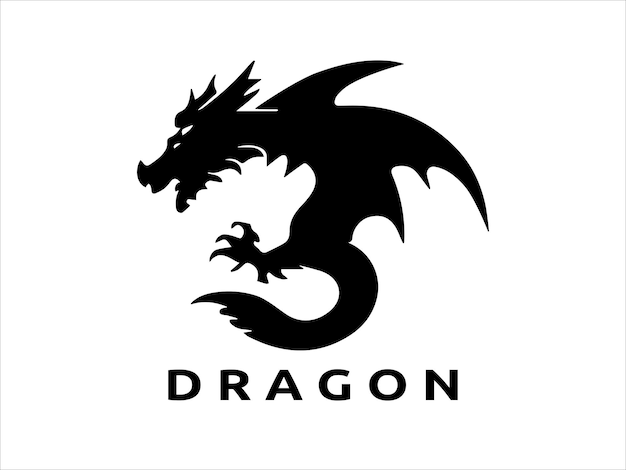 plantilla vectorial de símbolos de diseño de iconos del logotipo del dragón