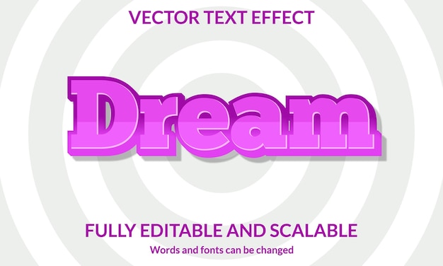 Vector plantilla vectorial de tipografía de efecto de texto editable en 3d