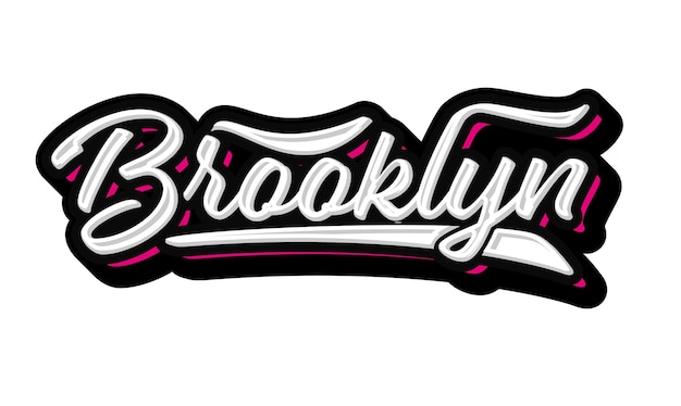 plantilla vectorial de tipografía de letras a mano de Brooklyn