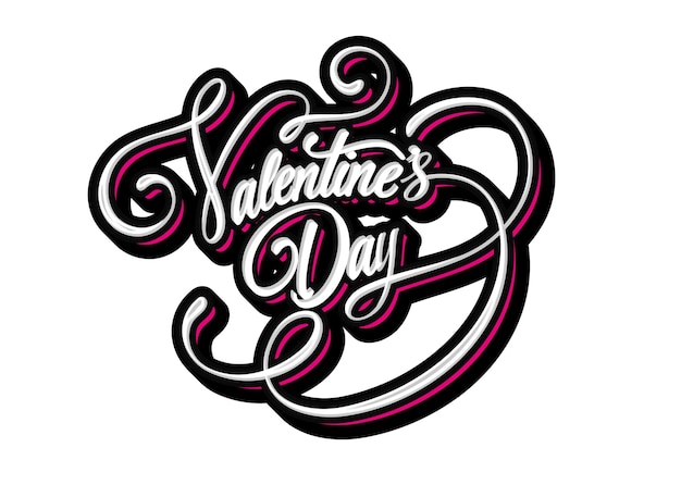 Vector plantilla vectorial de tipografía de letras a mano para el día de san valentín