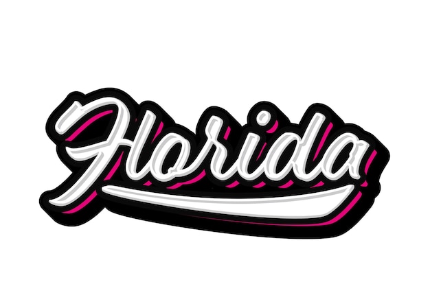 plantilla vectorial de tipografía de letras a mano de Florida