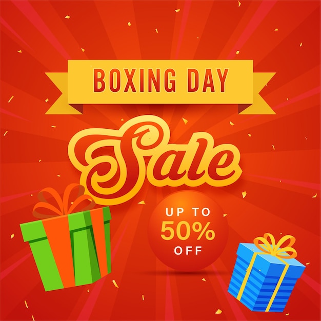 Plantilla de venta de boxing day y venta de compras