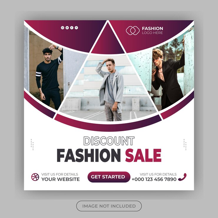 Plantilla de venta de medios sociales de venta de moda