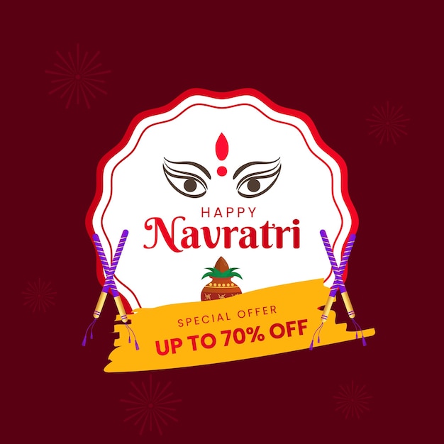 Plantilla de venta de oferta de Happy Navratri Festival totalmente editable