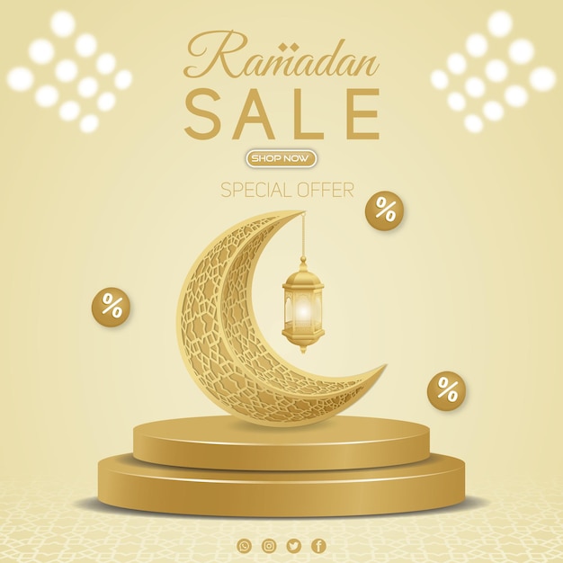 plantilla de venta de oro de Ramadán