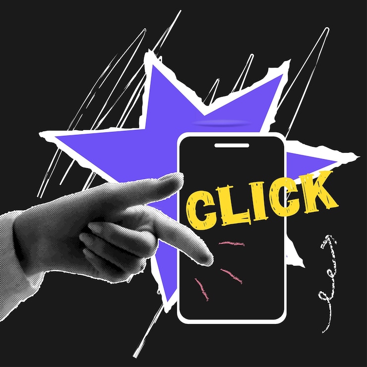 Vector plantilla para la venta con teléfono haga clic a través de pancartas descuento pop collage negocio vector