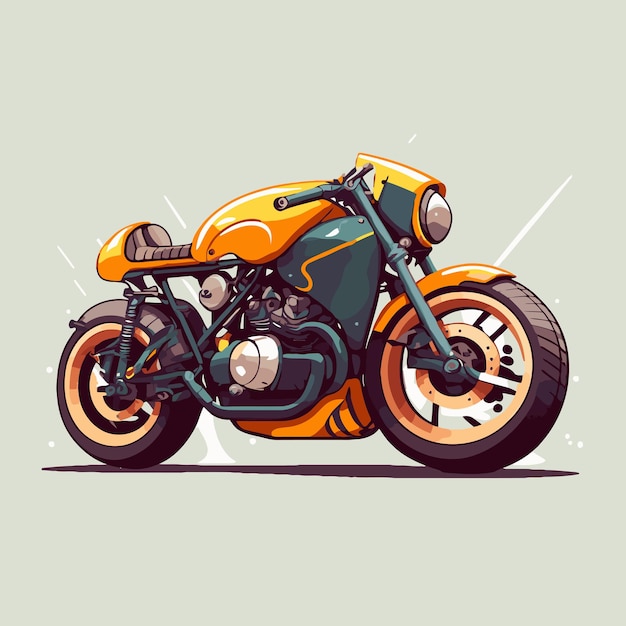 Plantilla de vista lateral de motocicleta colorida personalizada en vector aislado de estilo vintage