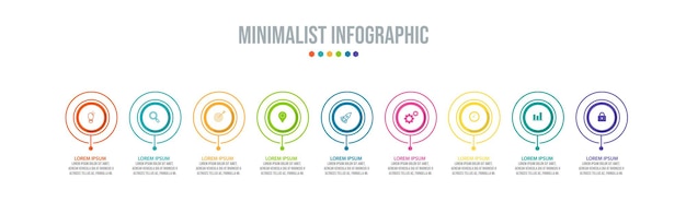 Plantilla de visualización de datos de elementos infográficos