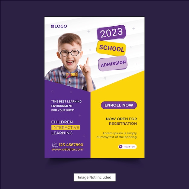 Plantilla de volante de admisión a la educación escolar