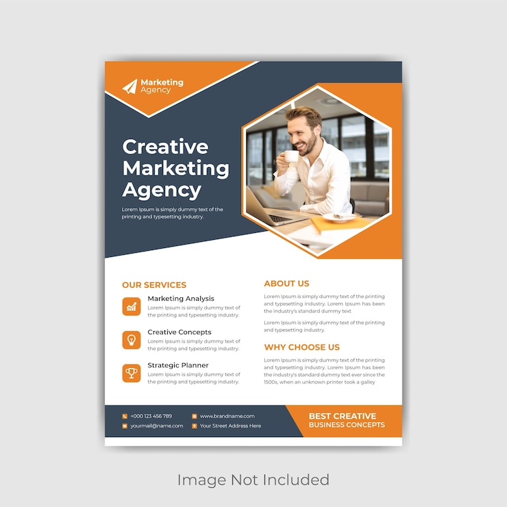 Plantilla de volante de agencia de marketing creativo corporativo