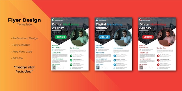 Plantilla de volante de agencia de marketing digital moderno de vector