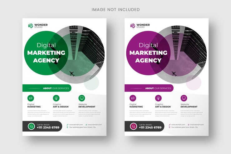 Plantilla de volante de agencia de marketing digital moderno
