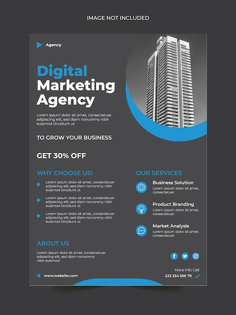 Plantilla de volante de agencia de marketing digital
