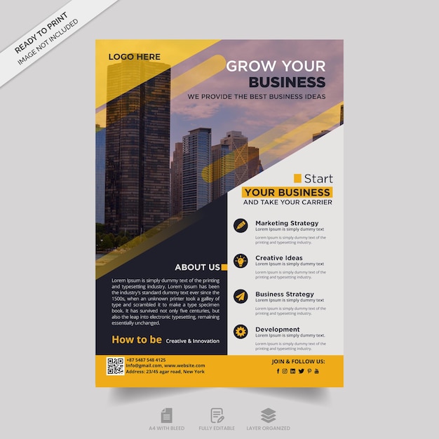 Plantilla de volante de agencia de negocios corporativos creativos Vector premium