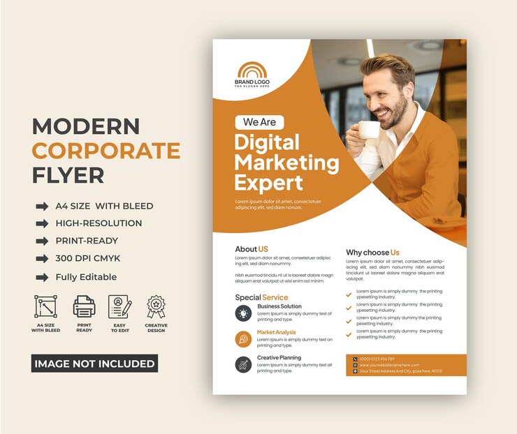 Plantilla de volante corporativo moderno de negocios