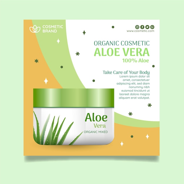 Vector plantilla de volante cuadrado cosmético